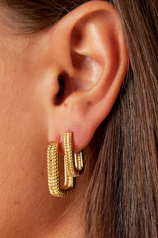 Rechthoekige oorbellen Goud