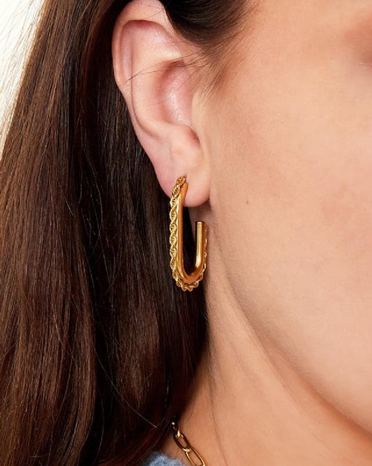 Oorbellen Ovaal met detail