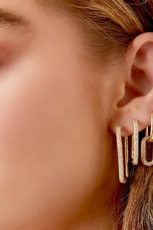 Oorbellen rechthoek zirkoon