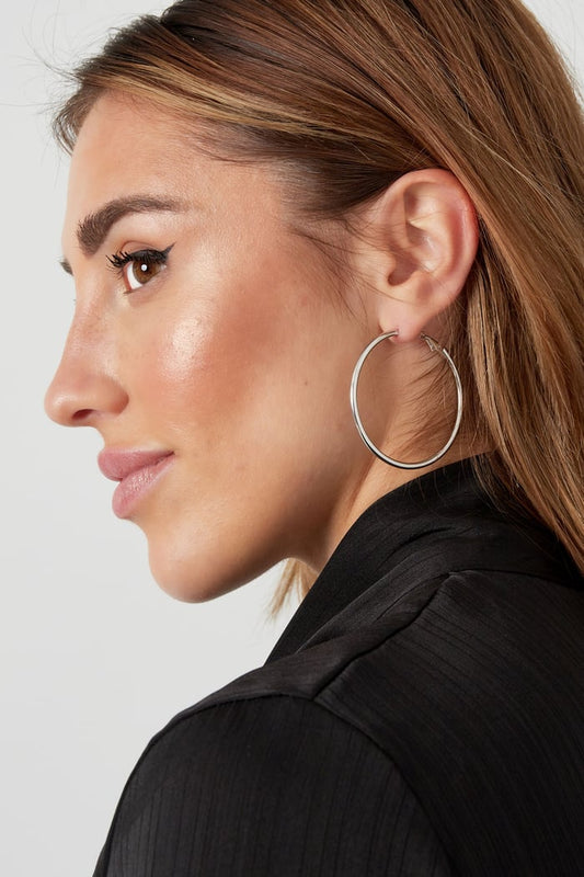 Oorbellen basic cirkel groot - Goud