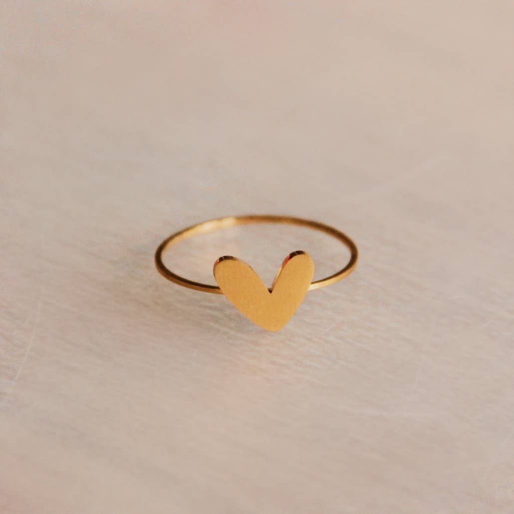 Minimalistische ring met hart - goud