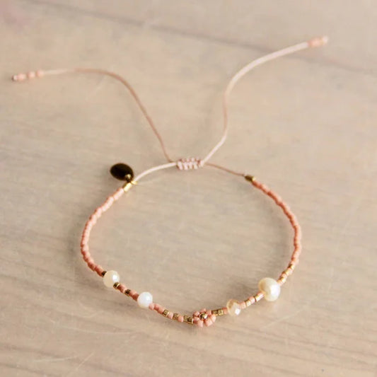 Roze bloem armband
