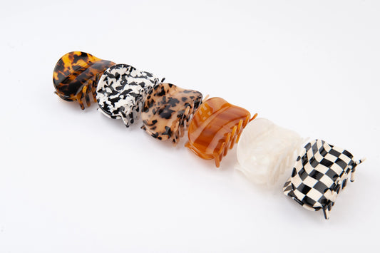 Haarclip rond met print