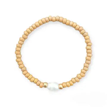 Elastieken bandje met parel