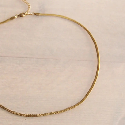 Platte ketting goud