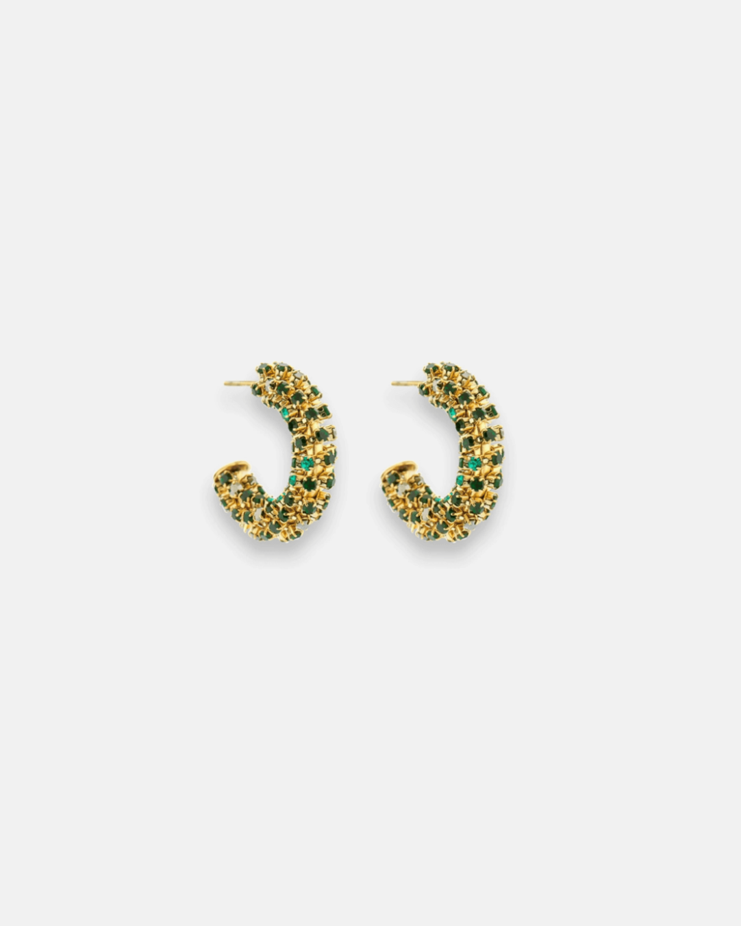 Oorbellen groen diamant