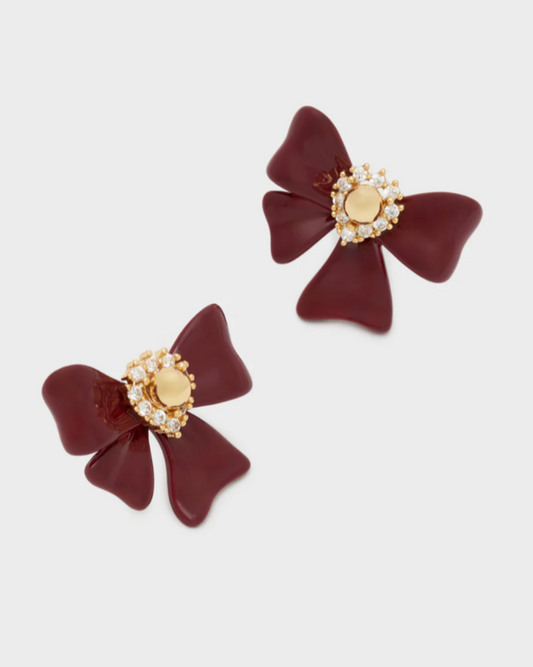 Lieve oorbellen met zirkonia strik