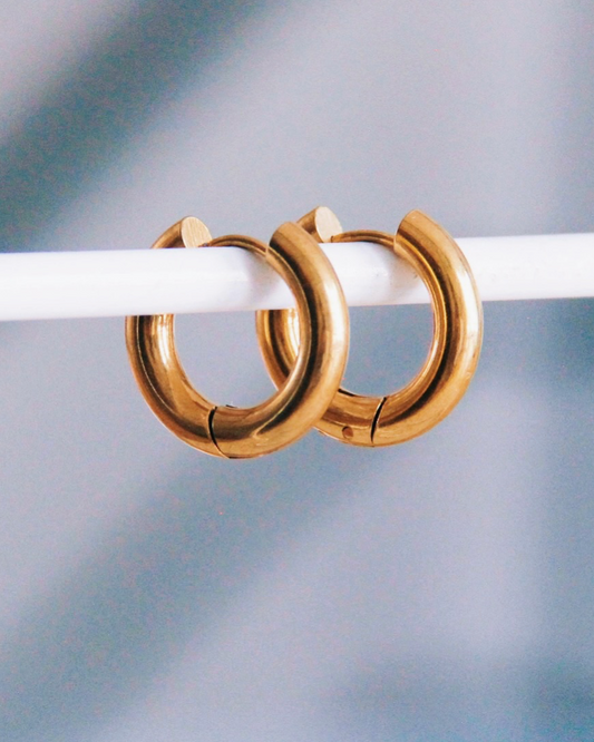Basic oorrringen 16mm - goud