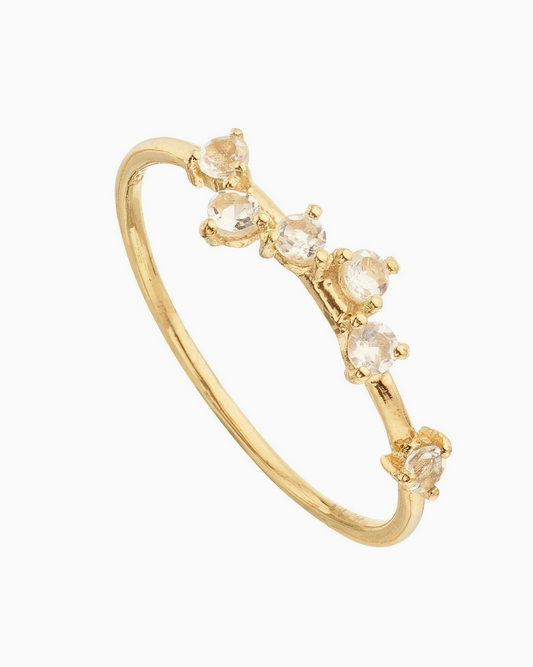 Vergulde ring met bergkristal