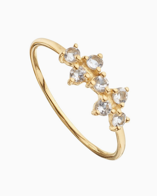 Vergulde ring met bergkristal