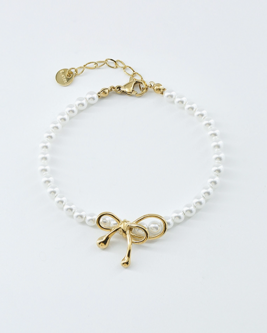 Parelarmband met strik