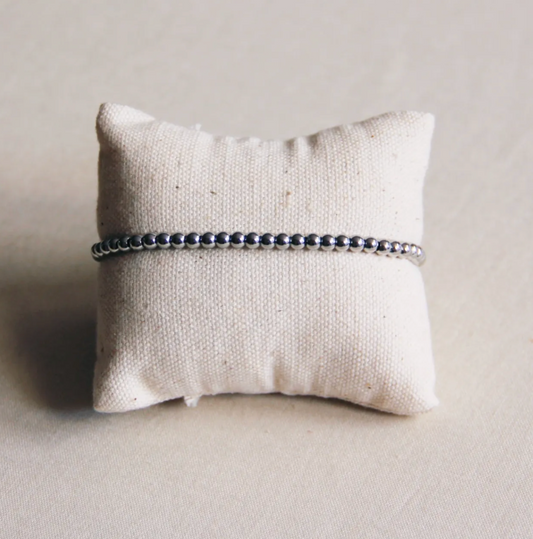 Stalen kralen armband - zilver