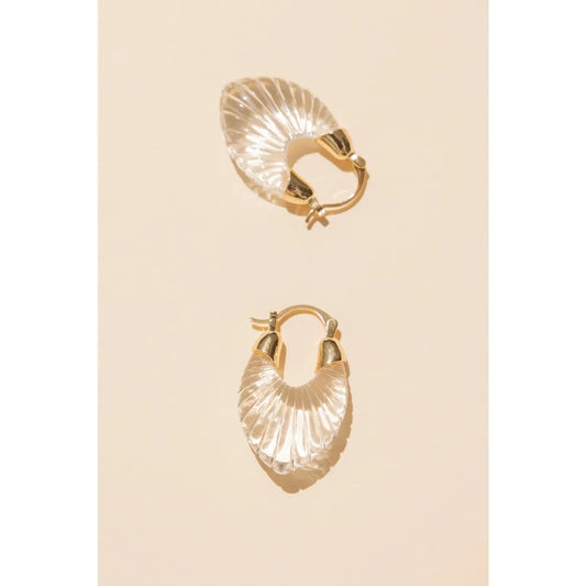 Glanzende Schelp Kristal Oorbellen