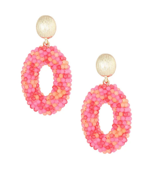 Oorbellen discodip roze