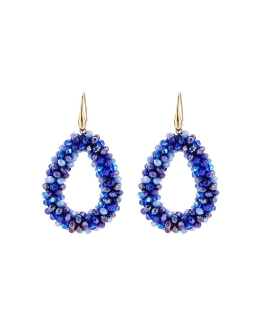 Oorbellen facet koningsblauw
