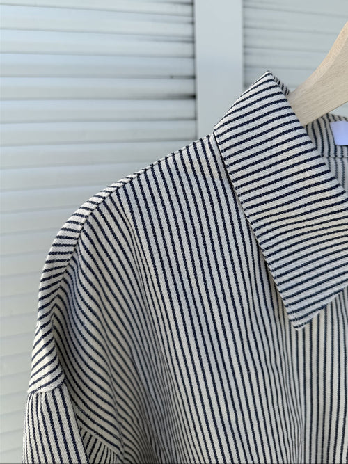 Blouse Ayla Donkerblauw/wit