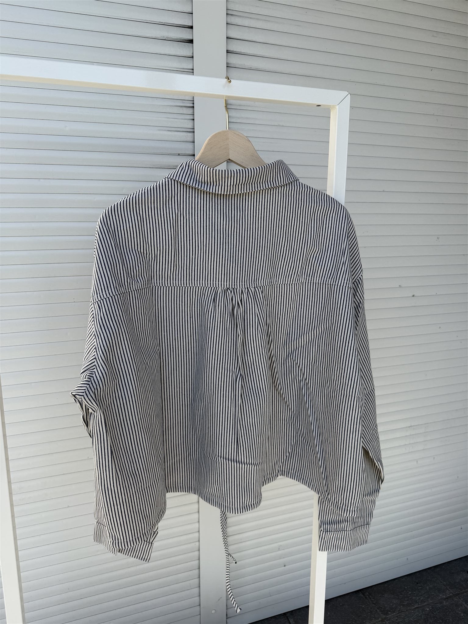 Blouse Ayla Donkerblauw/wit