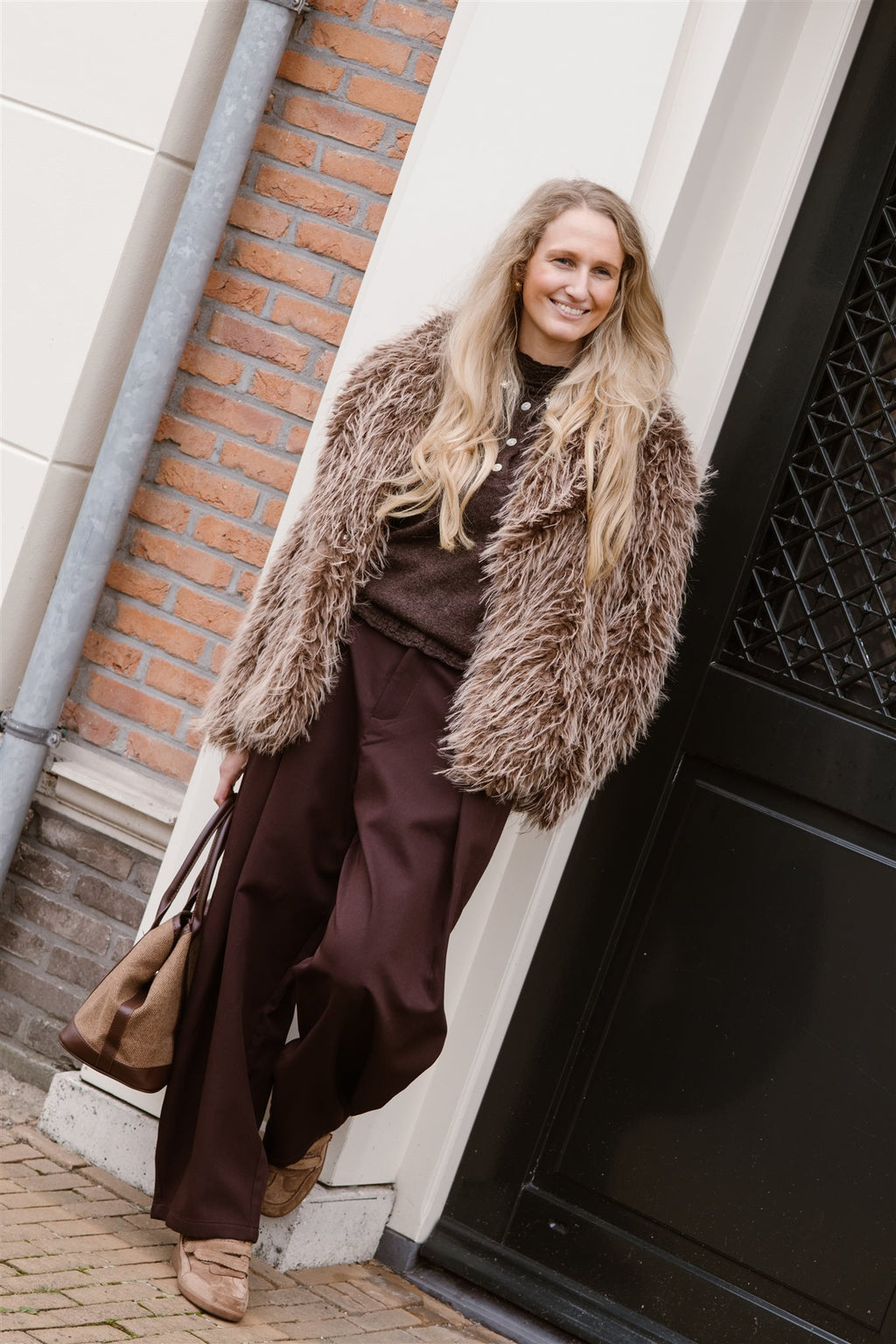 Bontjas Lily Bruin