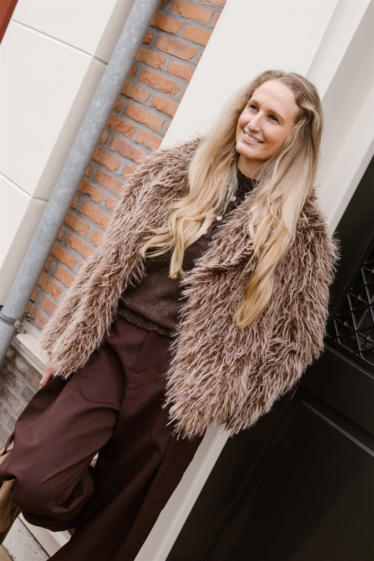 Bontjas Lily Bruin