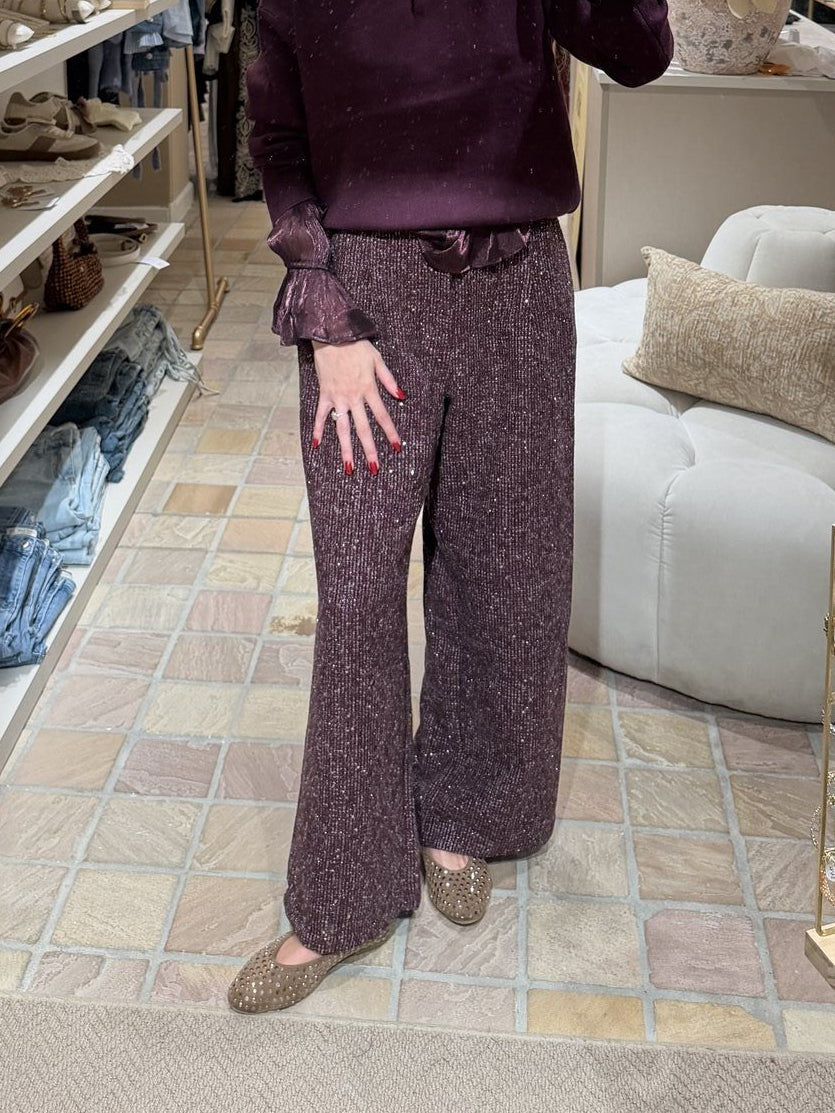 Pantalon Leonora Donkerrood
