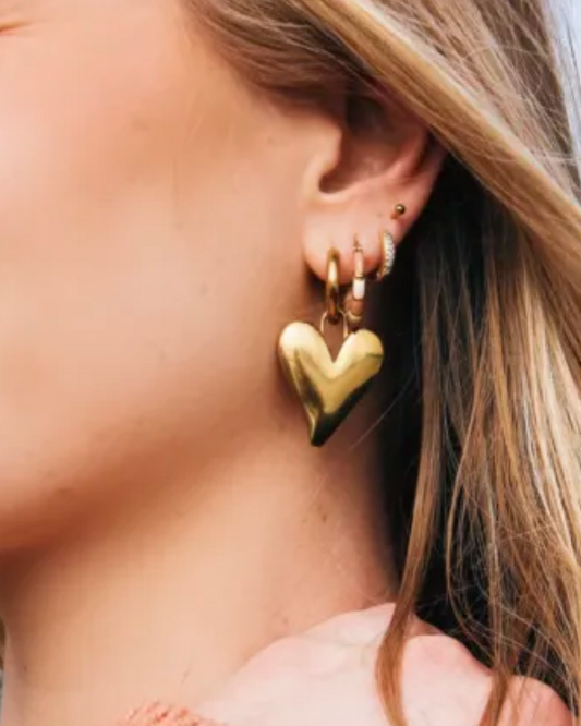 Hart oorbellen bedels