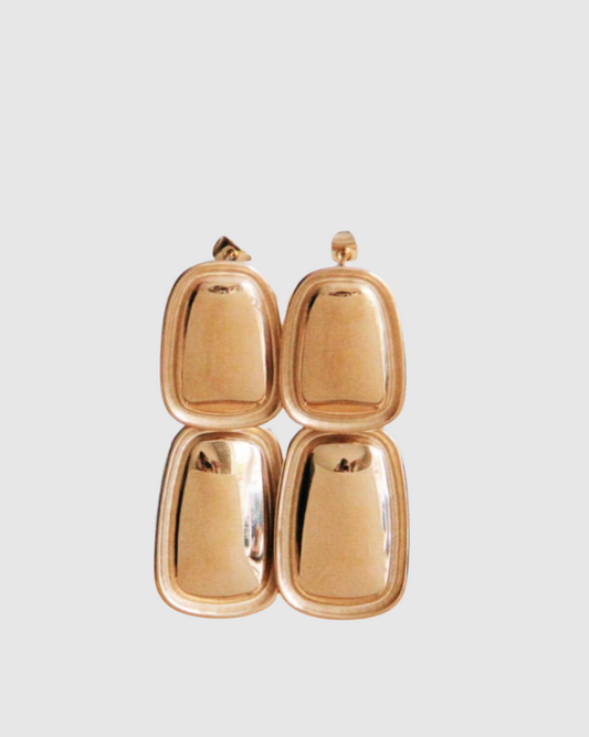 Statement oorbel met dubbele vierkantjes