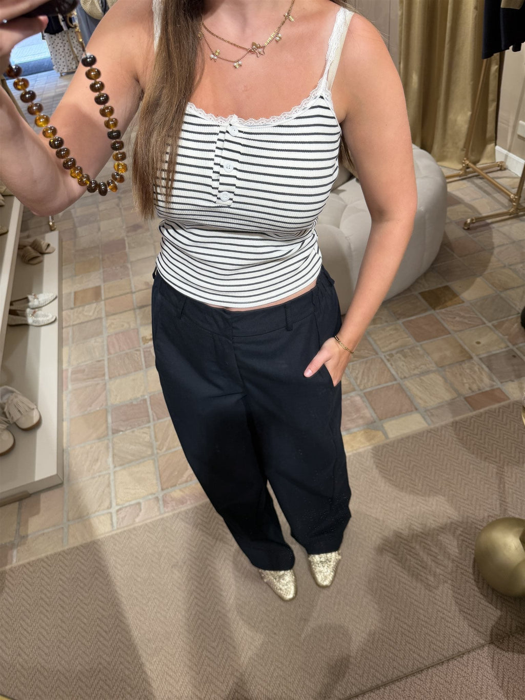 Top Bela Blauw/Wit