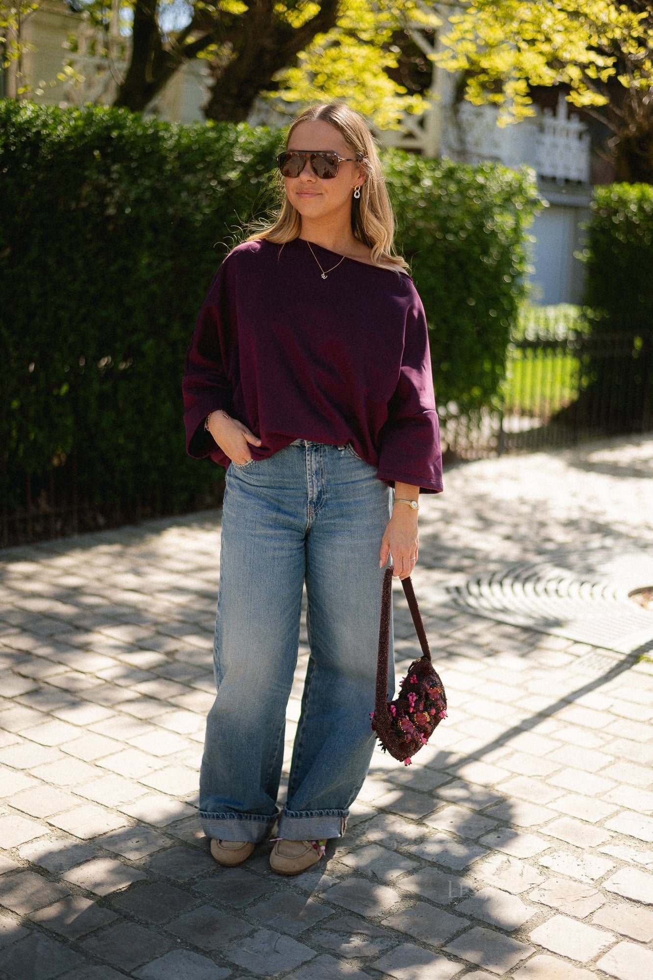 Top Cira Aubergine