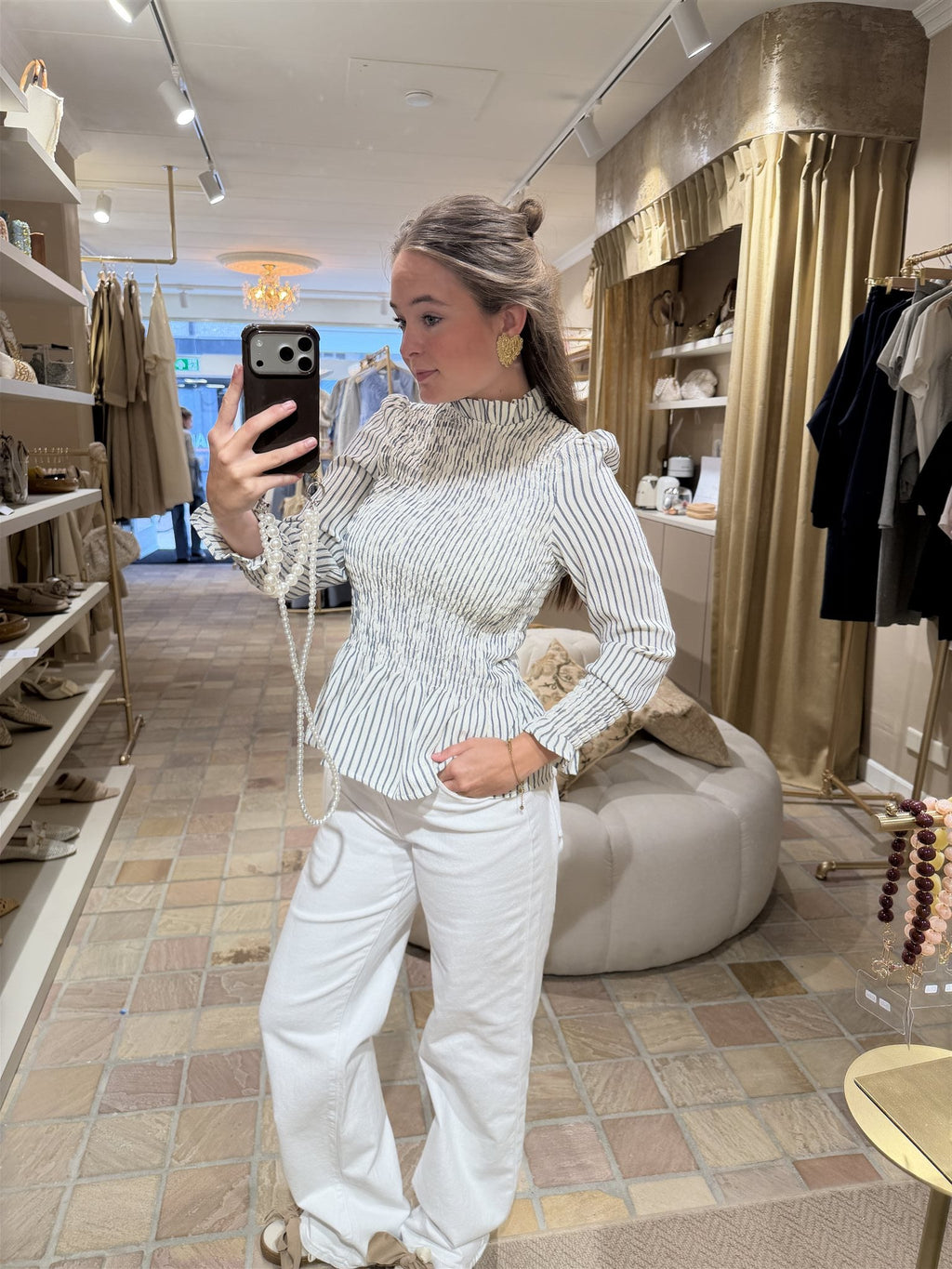 Top Herlinde Blauw/Wit