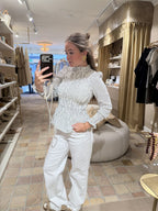 Top Herlinde Blauw/Wit