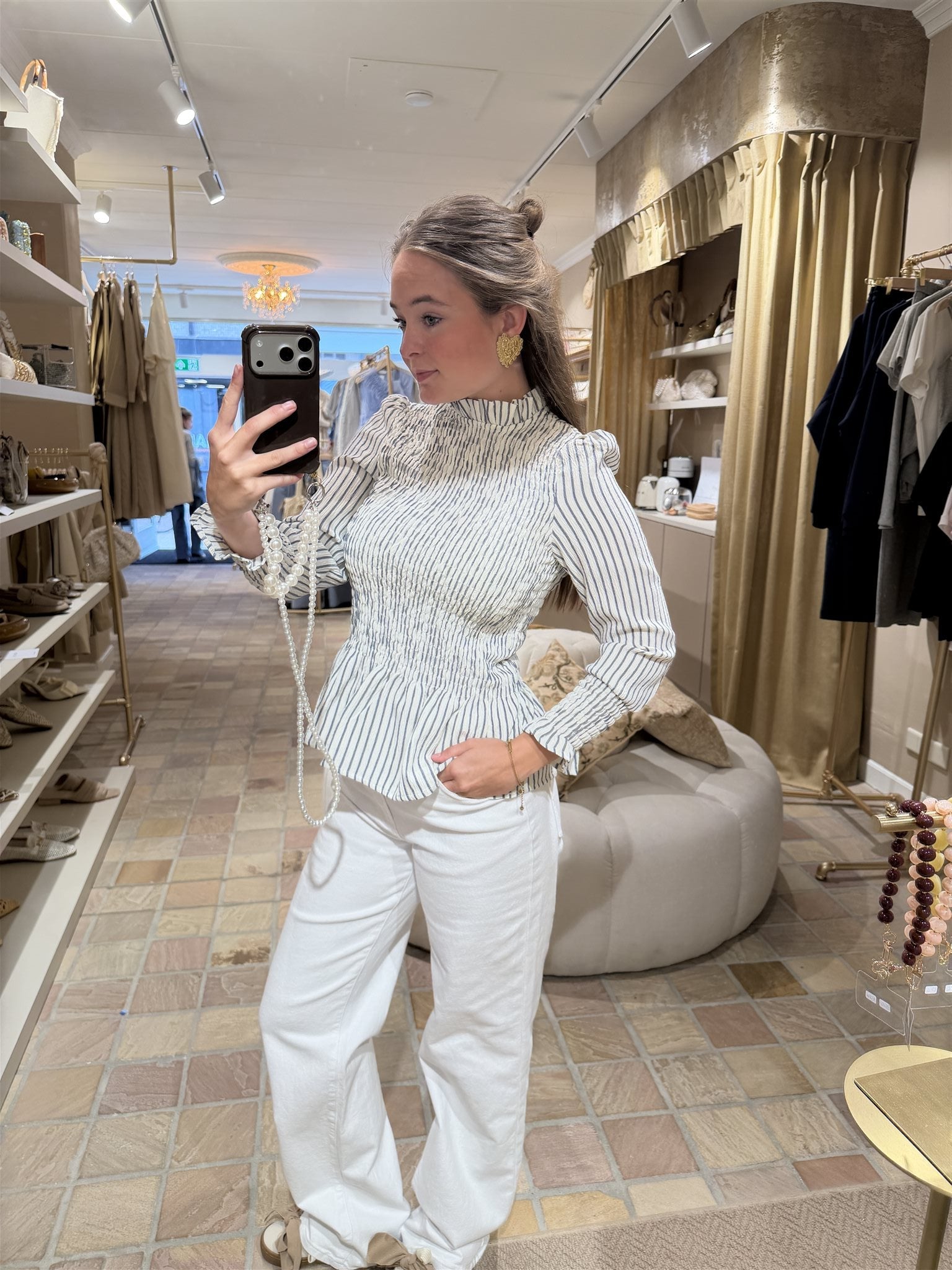 Top Herlinde Blauw/Wit