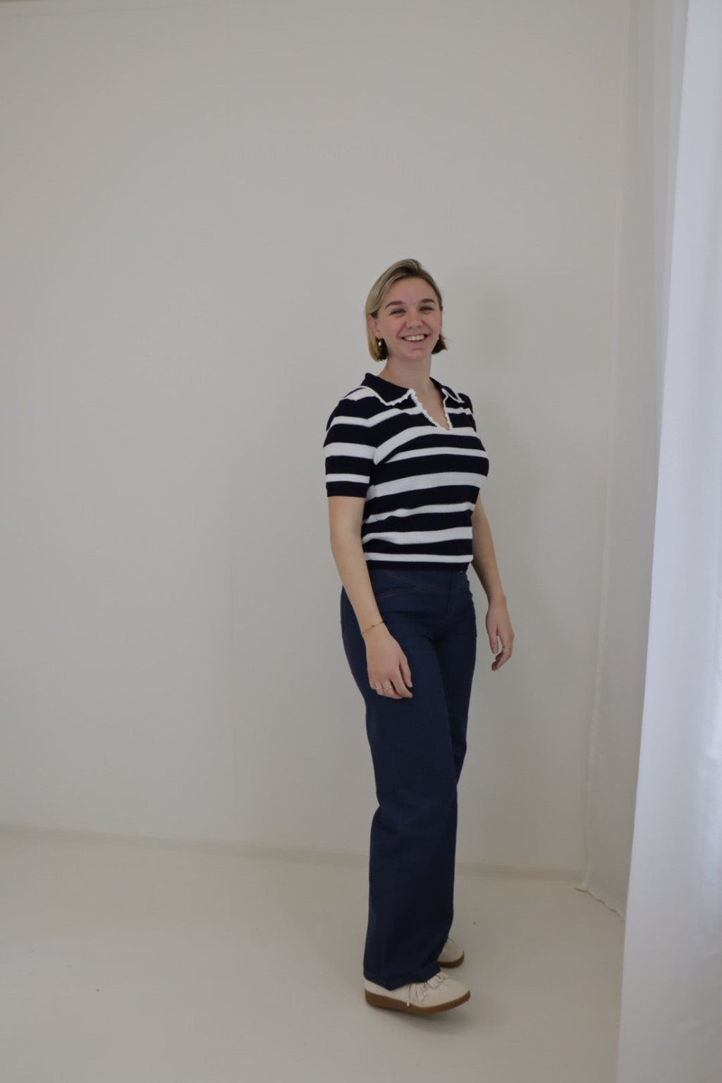 Top Vira Blauw/wit
