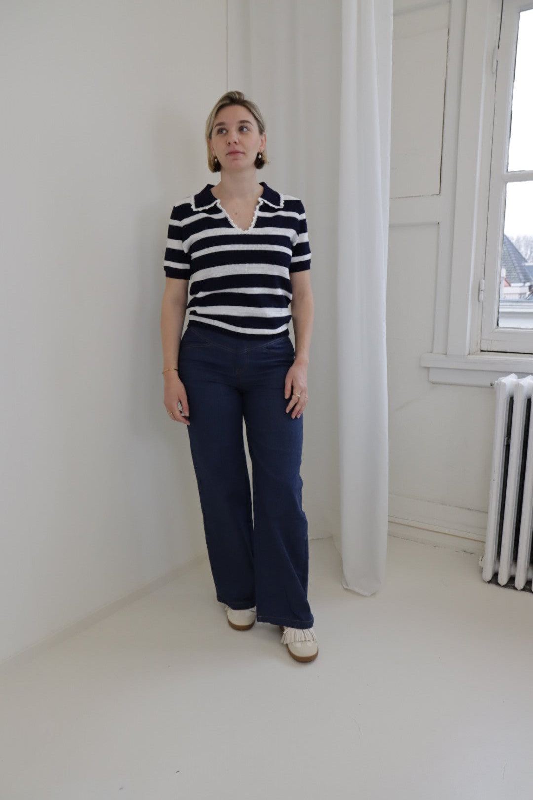 Top Vira Blauw/wit
