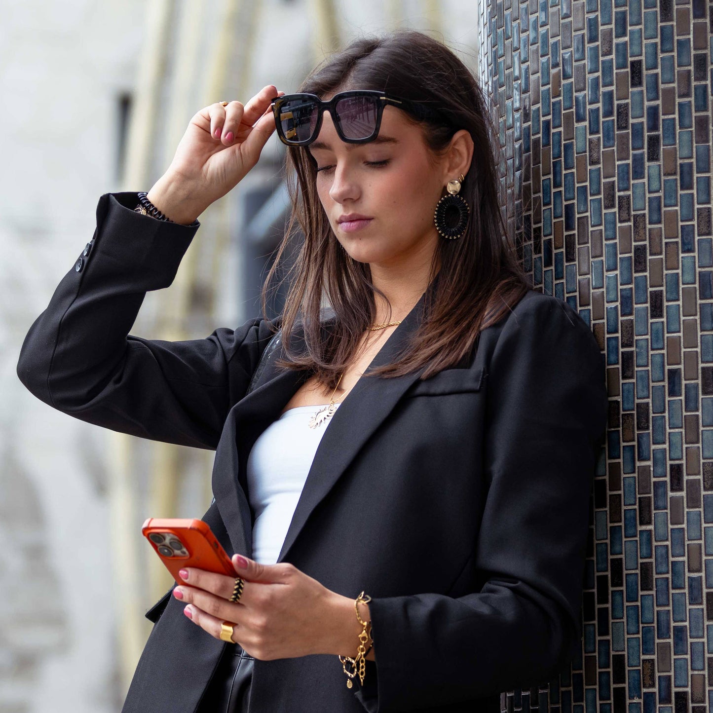 Tilabead-ring - zwart/goud